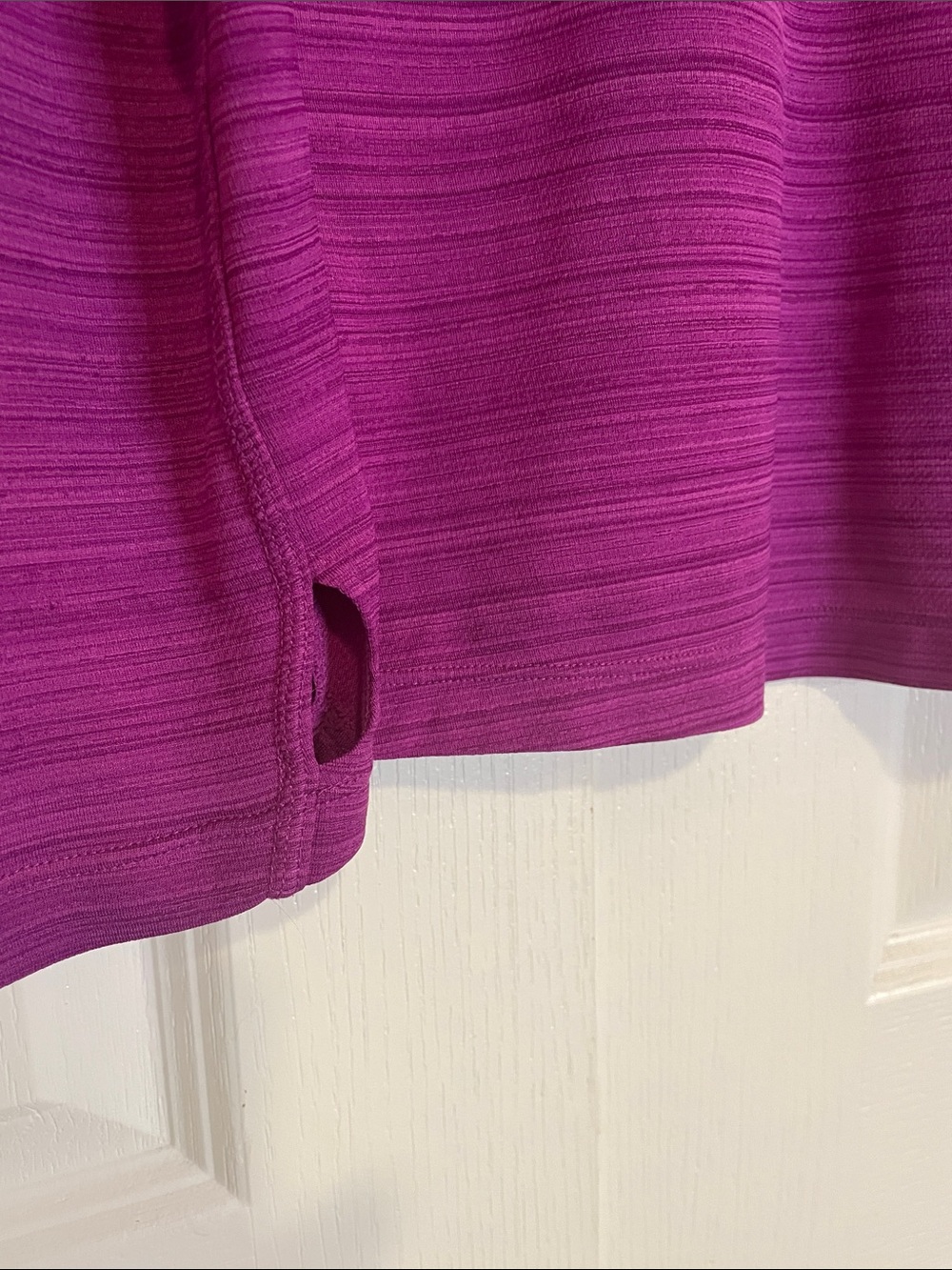 JOCKEY Striped Space Dye Athletic Top, Women’s M, Plum - Picture 3 of 4